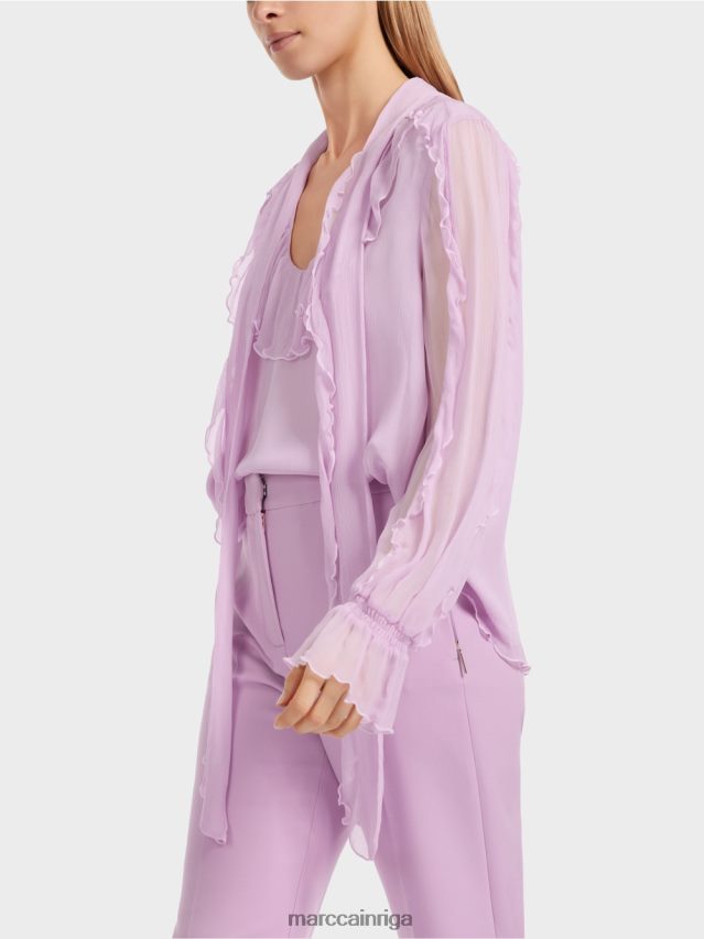 apģērbs spilgta lavanda VRBHXD844 Marc Cain saburzīta šifona blūze