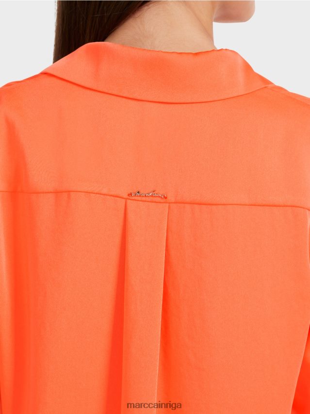 apģērbs spilgti koraļļi VRBHXD861 Marc Cain klasiska kreklblūze ar v-veida kakla izgriezumu