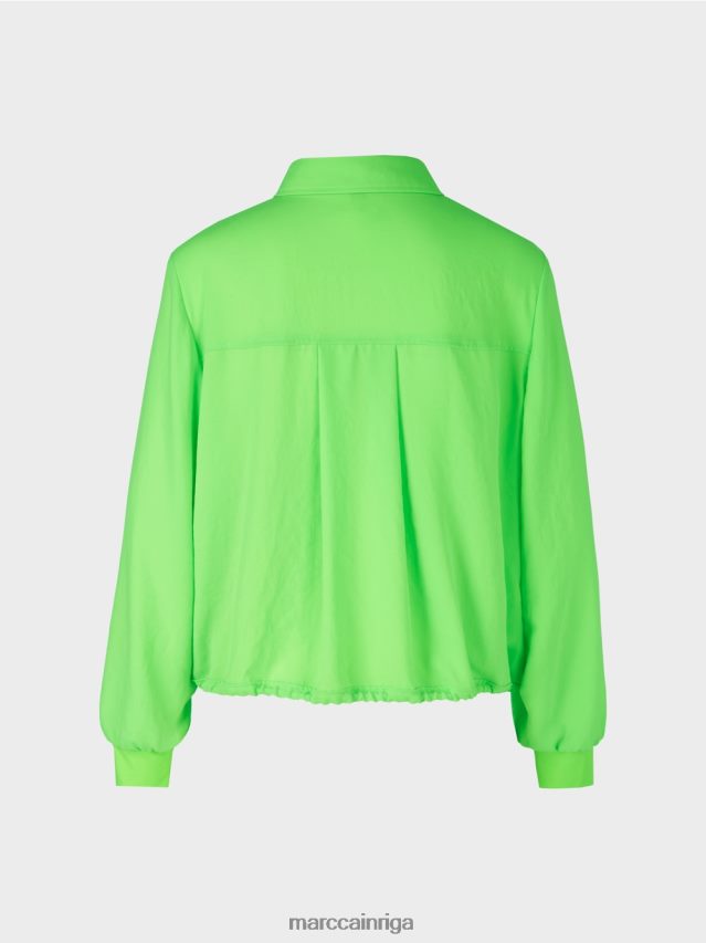 apģērbs spilgti šokējoši zaļš VRBHXD875 Marc Cain blūze ar aukliņu