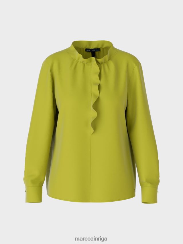 apģērbs spilgti olīvzaļš VRBHXD901 Marc Cain plūstoša blūze