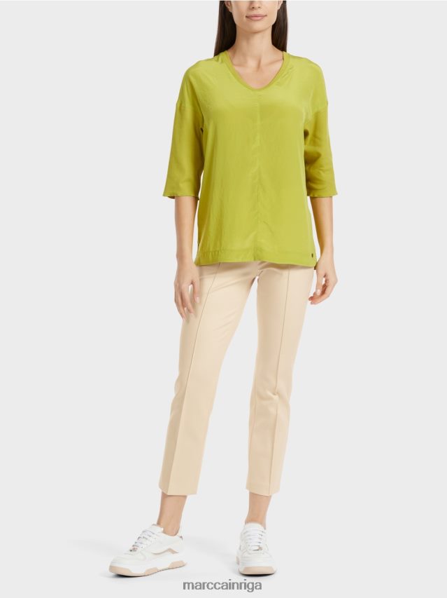 apģērbs spilgti olīvzaļš VRBHXD906 Marc Cain blūze ar materiālu maisījumu
