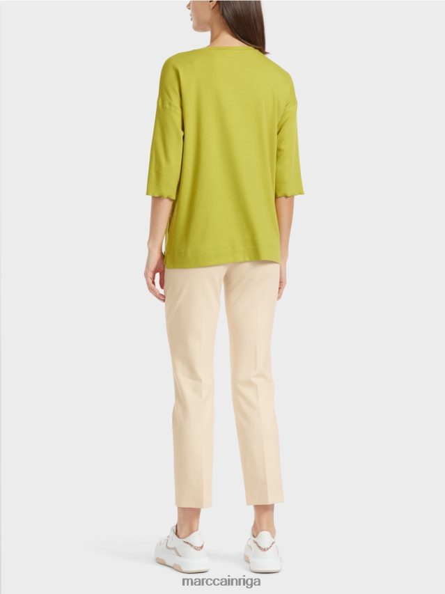 apģērbs spilgti olīvzaļš VRBHXD906 Marc Cain blūze ar materiālu maisījumu