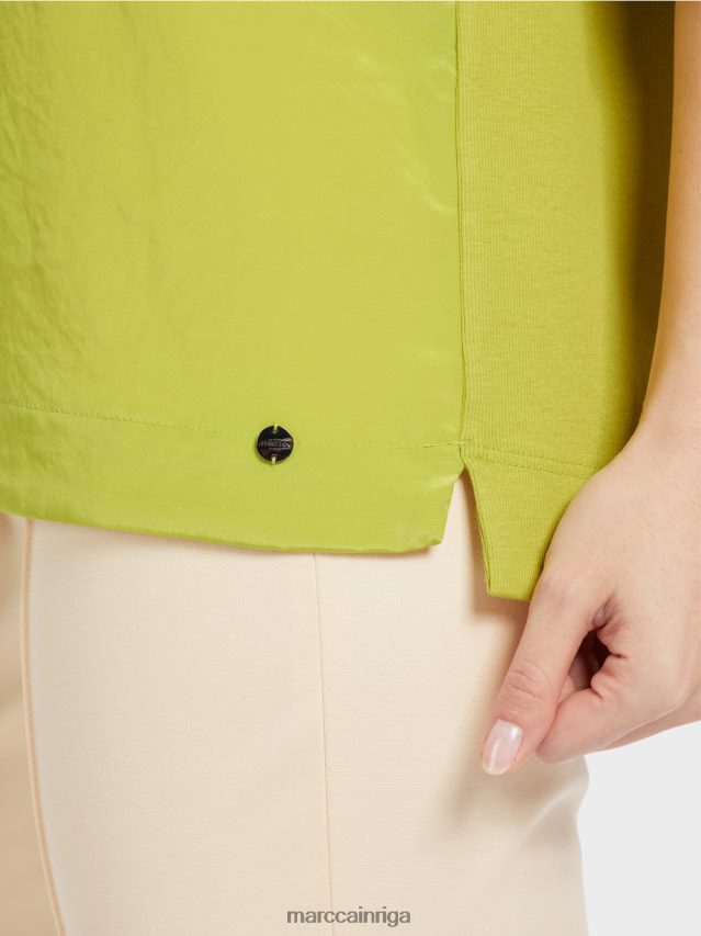 apģērbs spilgti olīvzaļš VRBHXD906 Marc Cain blūze ar materiālu maisījumu