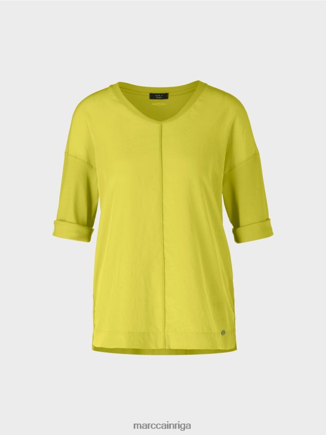 apģērbs spilgti olīvzaļš VRBHXD906 Marc Cain blūze ar materiālu maisījumu