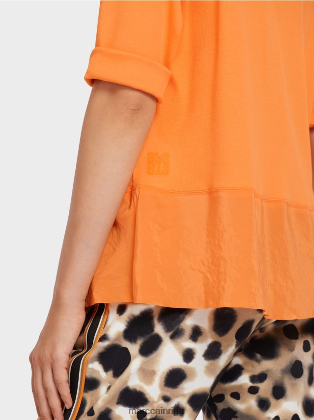 apģērbs spilgti oranža VRBHXD983 Marc Cain blūzes stila tops ar dažādu faktūru sajaukumu