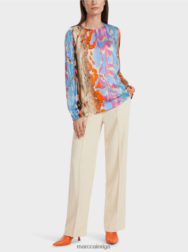 apģērbs tumšas vasaras debesis VRBHXD851 Marc Cain krāsaina zīda blūze