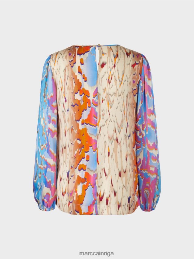 apģērbs tumšas vasaras debesis VRBHXD851 Marc Cain krāsaina zīda blūze