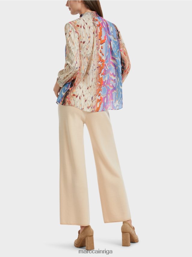 apģērbs tumšas vasaras debesis VRBHXD853 Marc Cain krāsaina \"pārdomājiet kopā\" ​​blūze