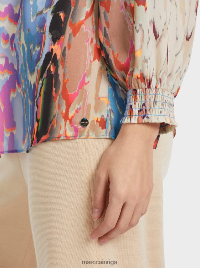 apģērbs tumšas vasaras debesis VRBHXD853 Marc Cain krāsaina \"pārdomājiet kopā\" ​​blūze