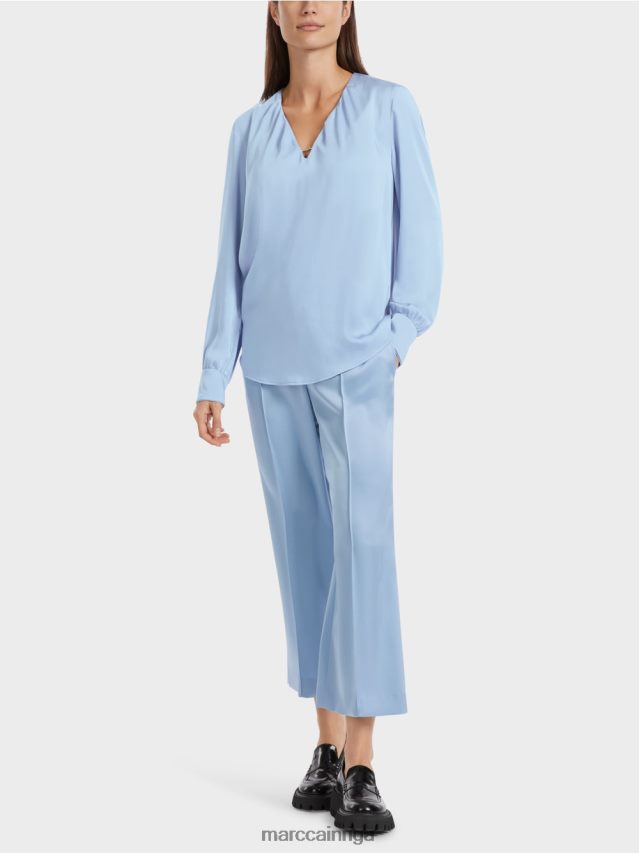 apģērbs tumšas vasaras debesis VRBHXD855 Marc Cain ikdienišķa blūze ar v veida kakla izgriezumu