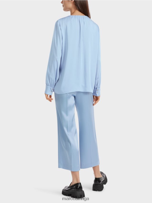 apģērbs tumšas vasaras debesis VRBHXD855 Marc Cain ikdienišķa blūze ar v veida kakla izgriezumu