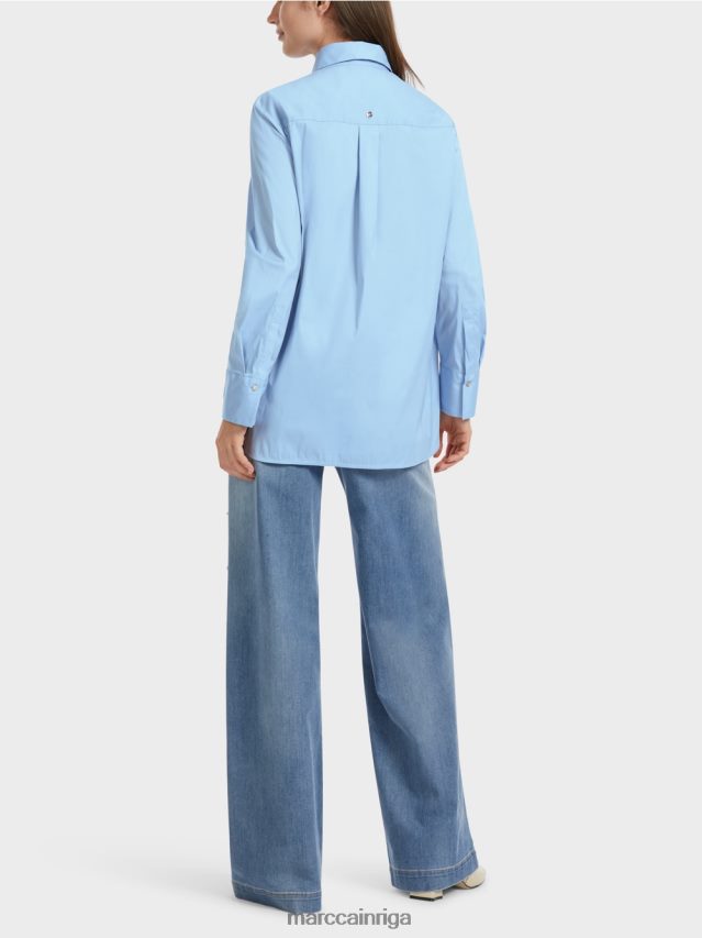 apģērbs tumšas vasaras debesis VRBHXD857 Marc Cain blūze ar pagarinātu muguru