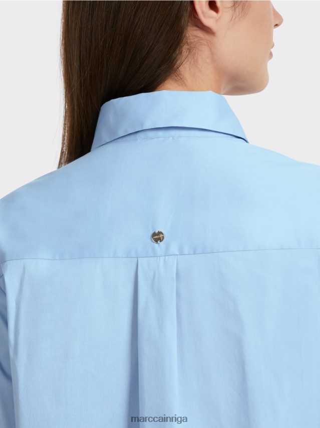 apģērbs tumšas vasaras debesis VRBHXD857 Marc Cain blūze ar pagarinātu muguru