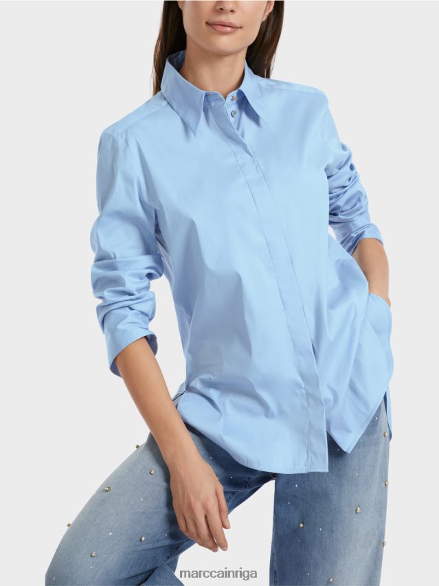 apģērbs tumšas vasaras debesis VRBHXD857 Marc Cain blūze ar pagarinātu muguru