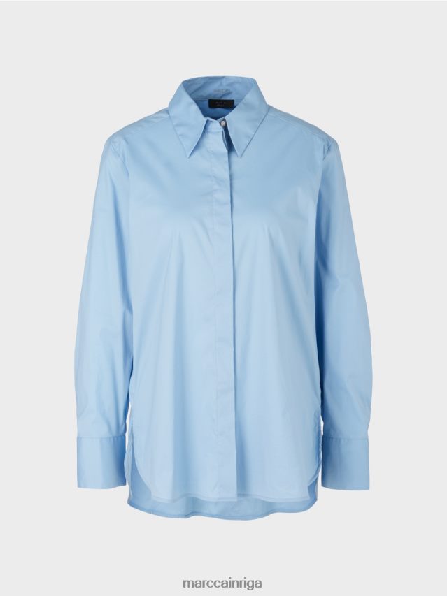 apģērbs tumšas vasaras debesis VRBHXD857 Marc Cain blūze ar pagarinātu muguru