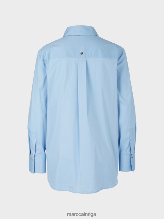 apģērbs tumšas vasaras debesis VRBHXD857 Marc Cain blūze ar pagarinātu muguru