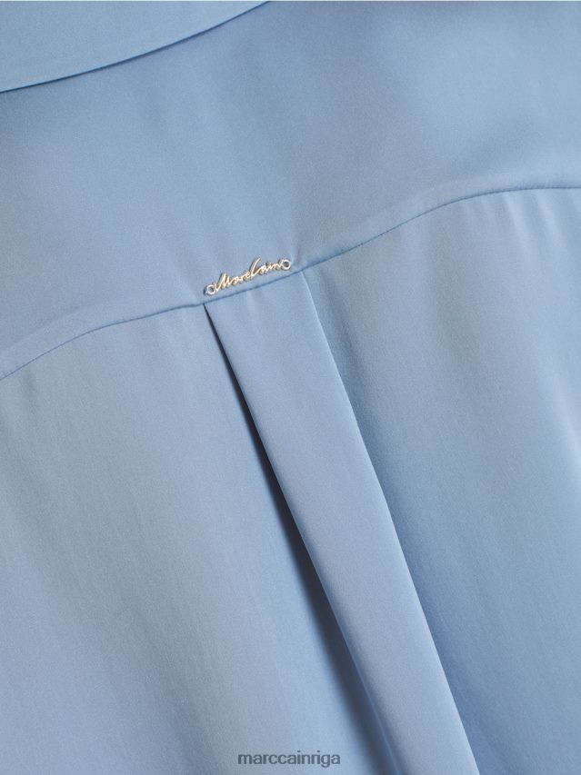 apģērbs tumšas vasaras debesis VRBHXD859 Marc Cain klasiska kreklblūze ar v-veida kakla izgriezumu