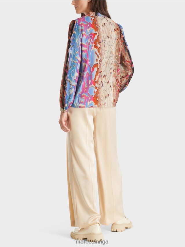 apģērbs tumšas vasaras debesis VRBHXD864 Marc Cain blūze ar apdruku maisījumu