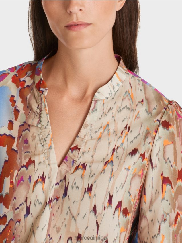 apģērbs tumšas vasaras debesis VRBHXD864 Marc Cain blūze ar apdruku maisījumu