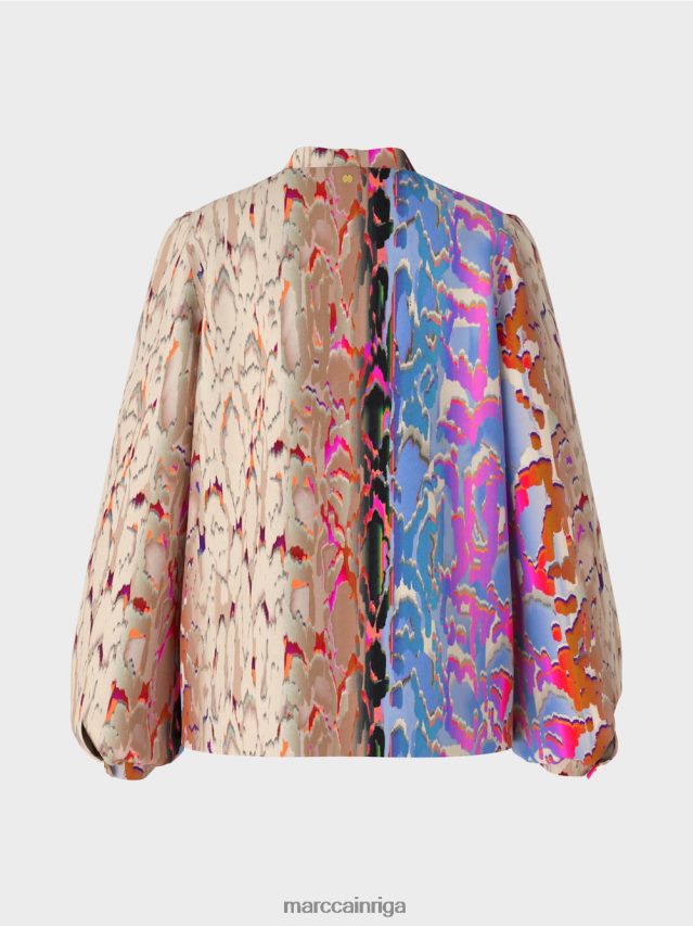 apģērbs tumšas vasaras debesis VRBHXD864 Marc Cain blūze ar apdruku maisījumu