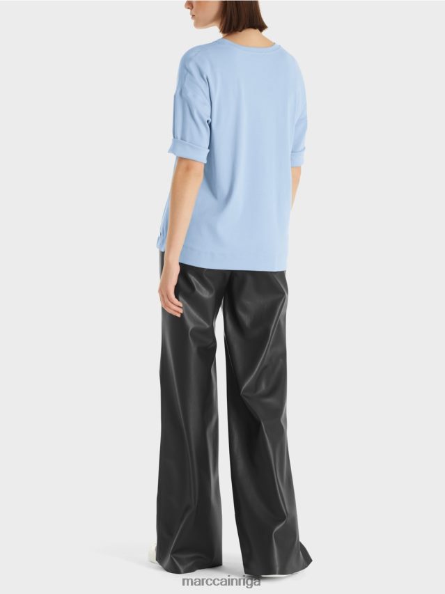 apģērbs tumšas vasaras debesis VRBHXD905 Marc Cain blūze ar materiālu maisījumu