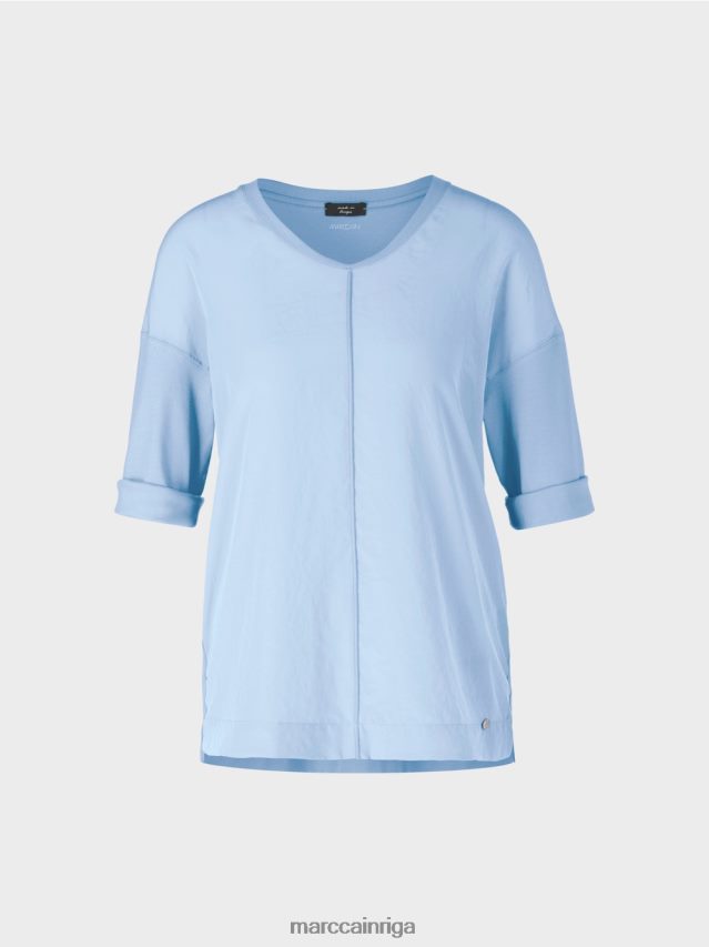 apģērbs tumšas vasaras debesis VRBHXD905 Marc Cain blūze ar materiālu maisījumu