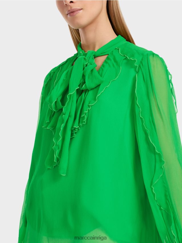 apģērbs tumši ābolu zaļš VRBHXD841 Marc Cain saburzīta šifona blūze