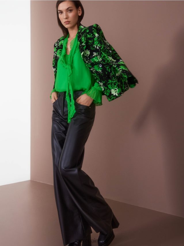 apģērbs tumši ābolu zaļš VRBHXD841 Marc Cain saburzīta šifona blūze