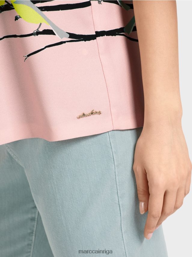 apģērbs tumši debeszils VRBHXD886 Marc Cain putnu dizaina vasaras blūze