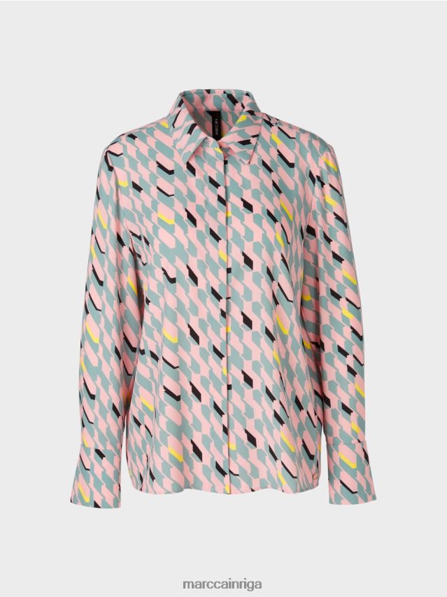 apģērbs tumši debeszils VRBHXD888 Marc Cain blūze ar grafisku dizainu