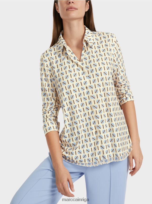 apģērbs tumšs krēms VRBHXD852 Marc Cain apdrukāta blūze