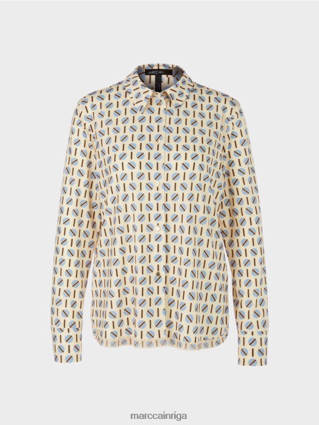 apģērbs tumšs krēms VRBHXD852 Marc Cain apdrukāta blūze