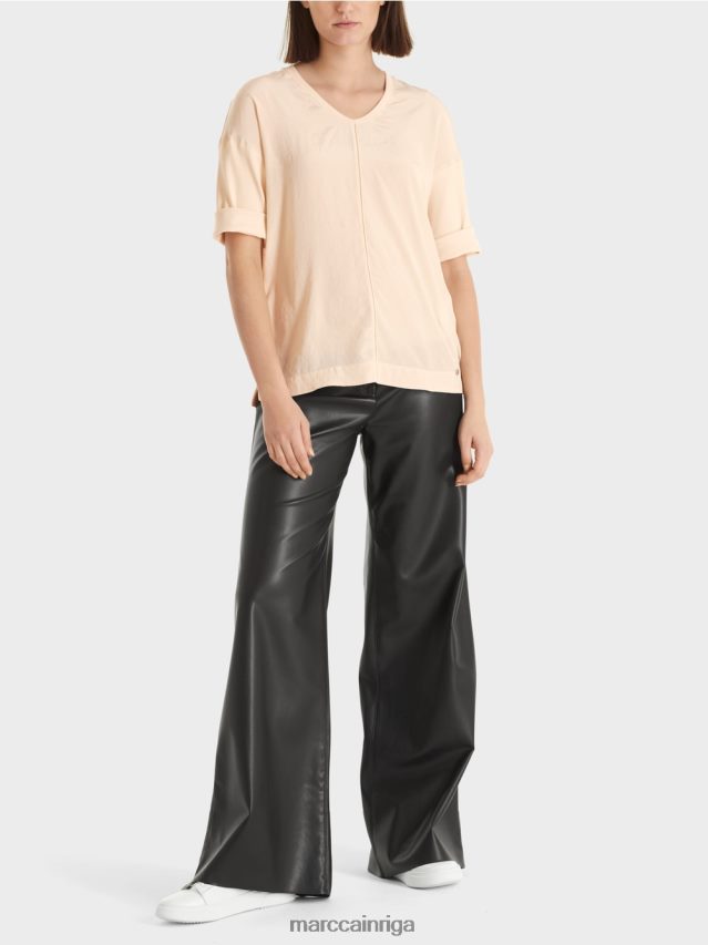 apģērbs tumšs krēms VRBHXD907 Marc Cain blūze ar materiālu maisījumu