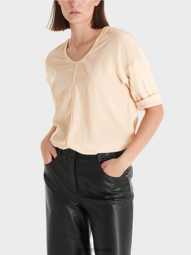 apģērbs tumšs krēms VRBHXD907 Marc Cain blūze ar materiālu maisījumu