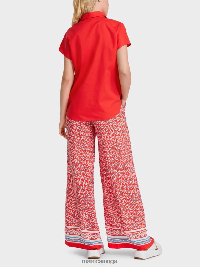 apģērbs uguns sarkans VRBHXD928 Marc Cain \"pārdomāt kopā\" ​​blūze ar apkakli