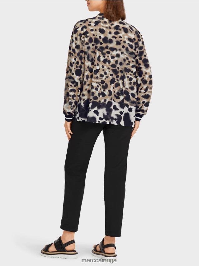 apģērbs viegla kafija VRBHXD984 Marc Cain \"pārdomāt kopā\" ​​blūzes stila tops