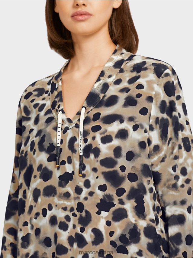 apģērbs viegla kafija VRBHXD984 Marc Cain \"pārdomāt kopā\" ​​blūzes stila tops