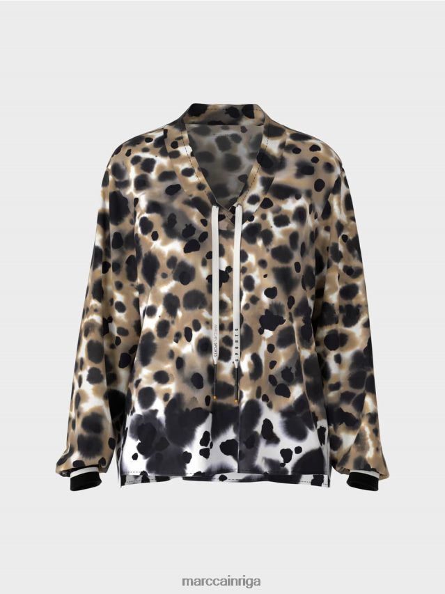 apģērbs viegla kafija VRBHXD984 Marc Cain \"pārdomāt kopā\" ​​blūzes stila tops