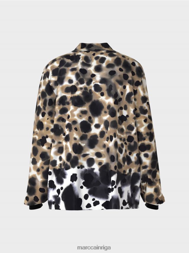 apģērbs viegla kafija VRBHXD984 Marc Cain \"pārdomāt kopā\" ​​blūzes stila tops