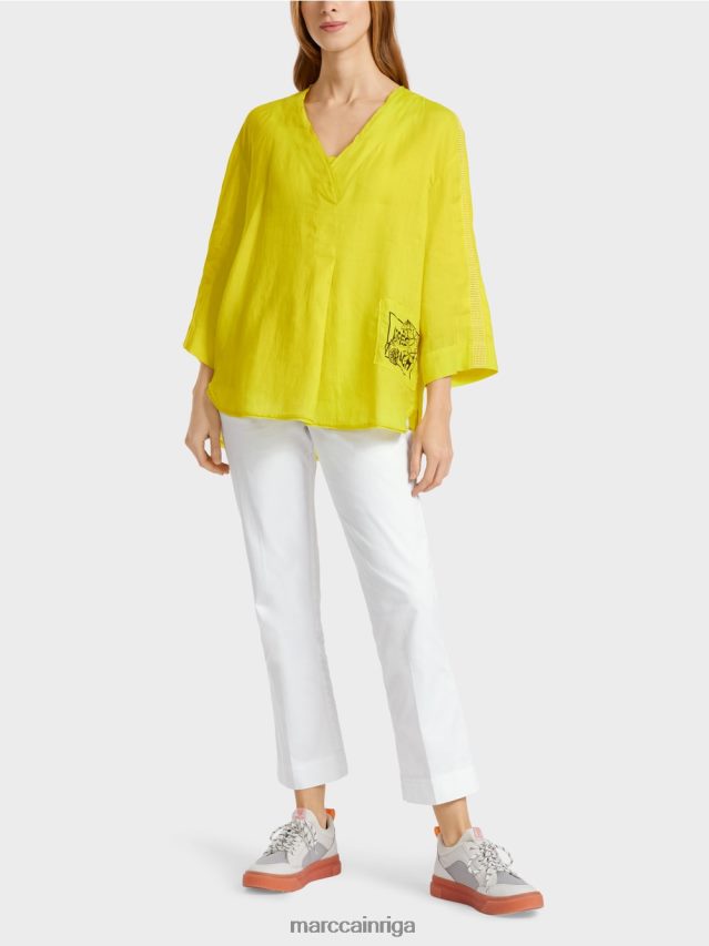 apģērbs viegla limeade VRBHXD934 Marc Cain blūze ar "apres beach" aplikāciju