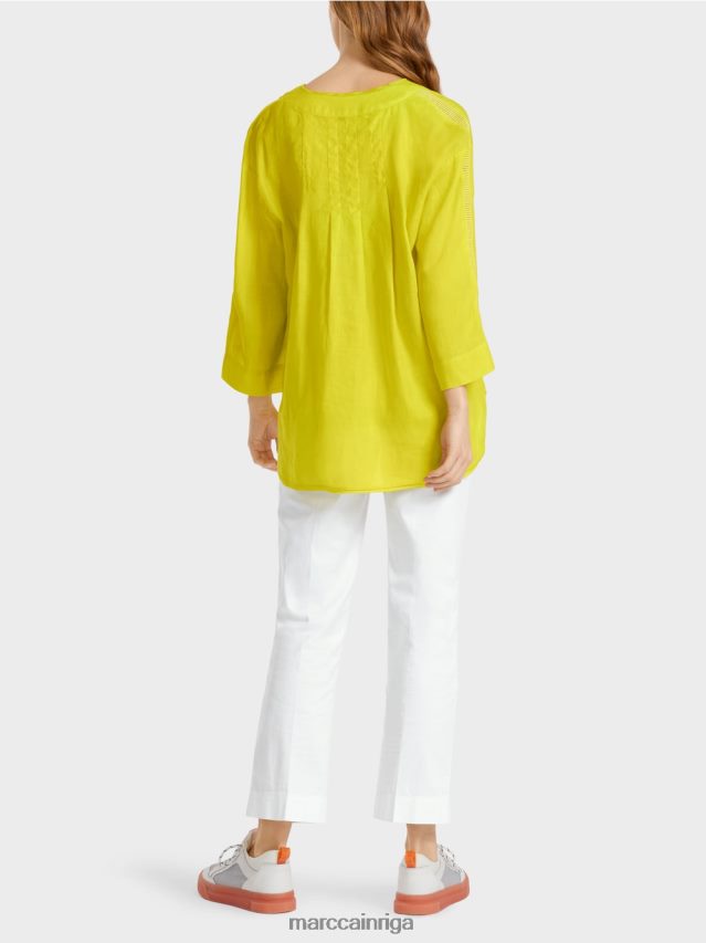 apģērbs viegla limeade VRBHXD934 Marc Cain blūze ar \"apres beach\" aplikāciju