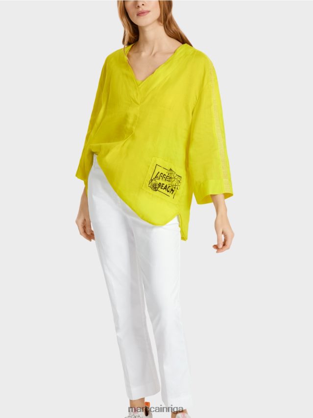 apģērbs viegla limeade VRBHXD934 Marc Cain blūze ar \"apres beach\" aplikāciju