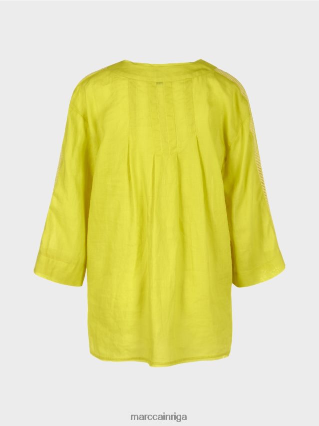 apģērbs viegla limeade VRBHXD934 Marc Cain blūze ar \"apres beach\" aplikāciju