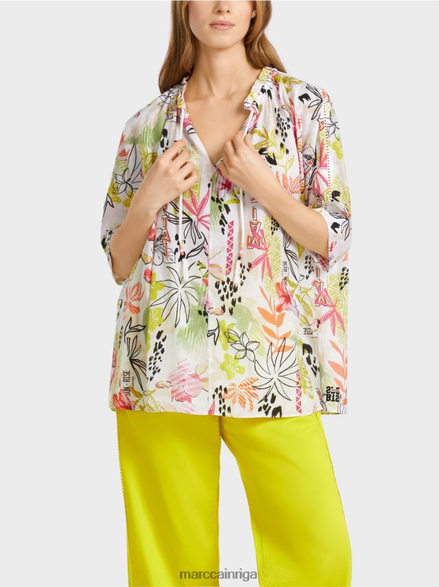apģērbs viegla limeade VRBHXD937 Marc Cain apdrukāta blūze ar ziedu rakstu