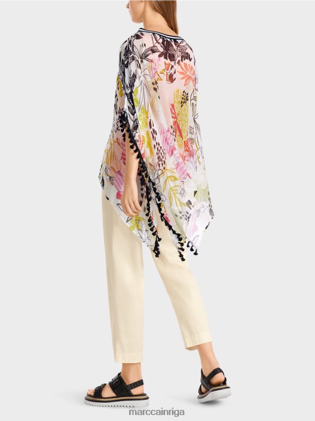 apģērbs viegla limeade VRBHXD941 Marc Cain blūze ar pomponiem