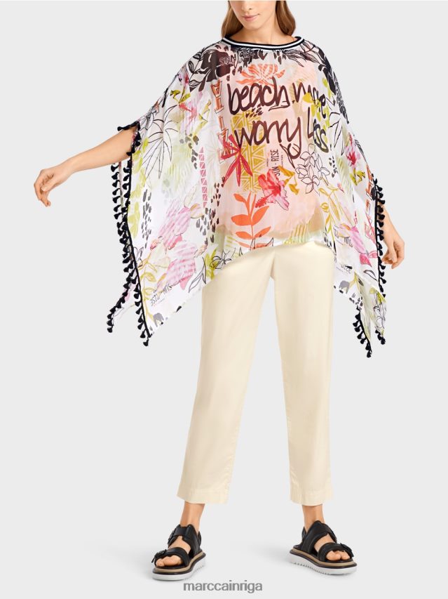 apģērbs viegla limeade VRBHXD941 Marc Cain blūze ar pomponiem