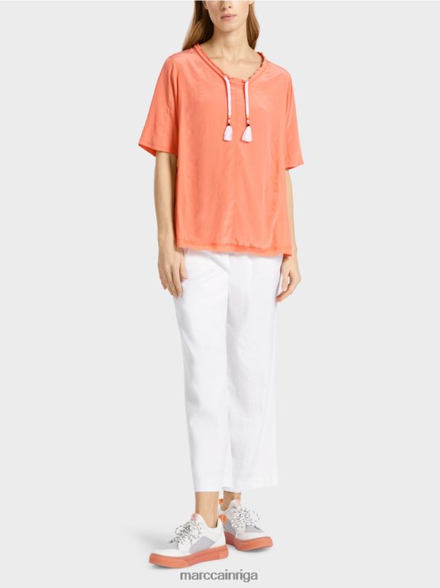 apģērbs viegla terakota VRBHXD936 Marc Cain blūzes stila tops no materiālu maisījuma