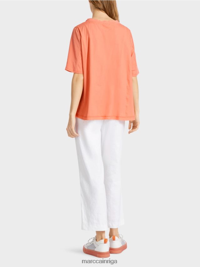 apģērbs viegla terakota VRBHXD936 Marc Cain blūzes stila tops no materiālu maisījuma