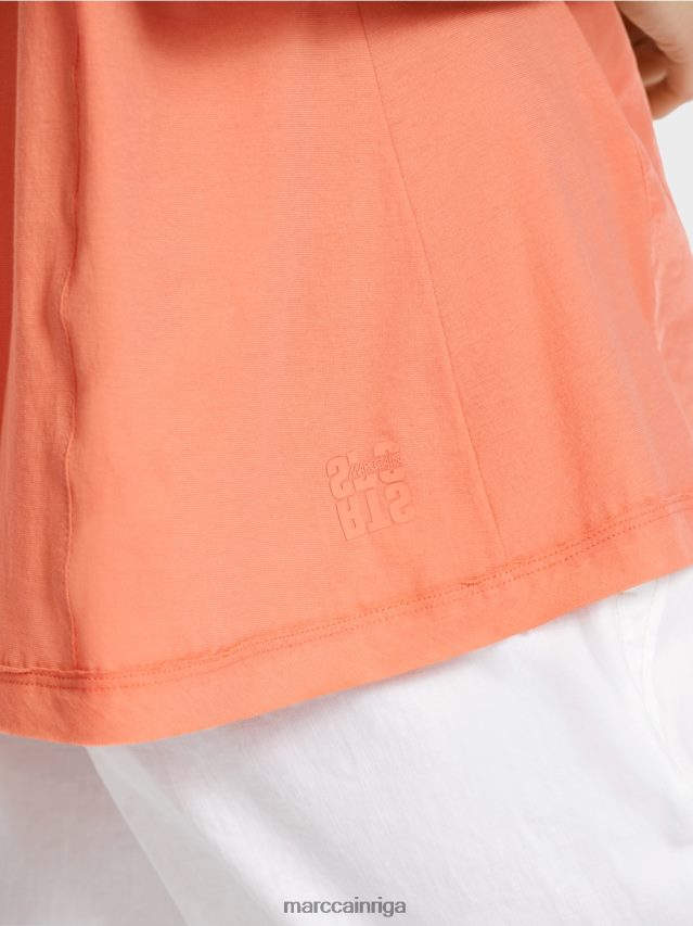 apģērbs viegla terakota VRBHXD936 Marc Cain blūzes stila tops no materiālu maisījuma