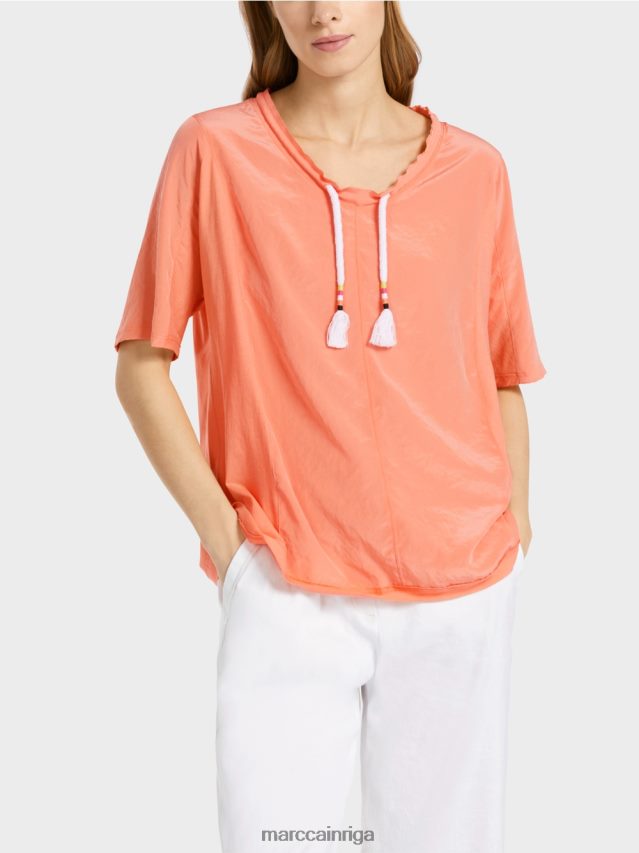 apģērbs viegla terakota VRBHXD936 Marc Cain blūzes stila tops no materiālu maisījuma